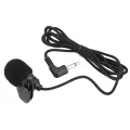 Clip-on Lapel 3.5mm Jack Condenser Mic with 3.5mm Male Jack to RJ9 4P4C Female Adapter Converter Extension Cable Wire. 