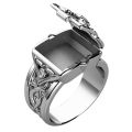 【Unbeatable Prices】 Men Fashion Irregular Concave Convex Openable Lid Ring Creative Jewelry Gift. 