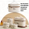 【hot】 Portable Thermos Lunch Box Set Stackable Bento Box For Kids Adults School Picnic Fruit Salad Food Container Insulated Lunch Bag.
