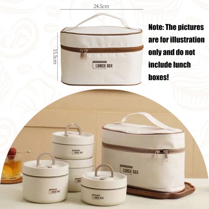 【hot】 Portable Thermos Lunch Box Set Stackable Bento Box For Kids Adults School Picnic Fruit Salad Food Container Insulated Lunch Bag