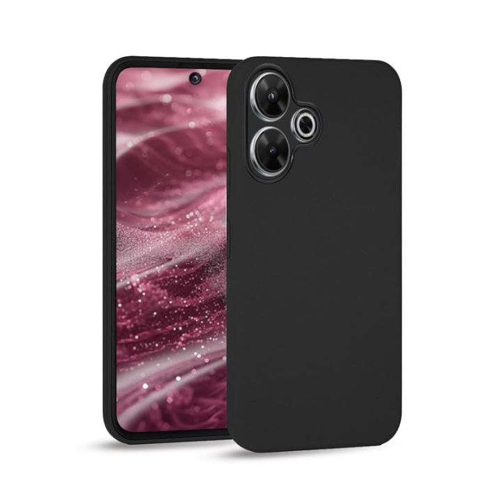 For Xiaomi Mi redmi 13x Best quality Camera Protection Shockproof Soft Matte Silicone Bumper Case back cover (Black)