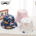Summer New Baby Bucket Hat Cute Cartoon Print Panama Hat For Kids Sun Hat Soft Cotton Children Boys Girls Beach Cap. 