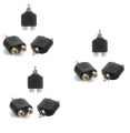 RCA Y Splitter AV Audio Video Plug Converter Charging Adapter 1-Male to 2-Female Cable Adapter (Black). 