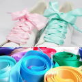 AL New 22 Color 2 cm Width Satin Silk Ribbon Shoelaces 80/100/120/140/160 cm Length Sneaker Sport Shoes Lace Drop Shipping. 