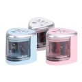Pencil Sharpener Electric Cute Multi-functional Automatic Electric Pencil Sharpener Battery Operated with 2 Holes6-8mm / 9-12mm. 
