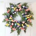 Easter Egg Flower Wreath Easter Door Wreath for Front Door Home Patio Porch.