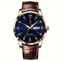 POEDAGAR Men's Business Leisure Quartz Watch Luminous Waterproof Fashion Analog Calendar Wrist Watch.
