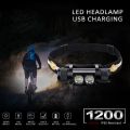 Halloween H25S Waterproof headlamp 18650 headlight 5 Modes dual Luminus SST40 LED 1200lm USB Rechargeable Torches Work Hiking Light lampDolls Accessories. 