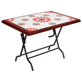 Akij Top choice-Table-Lumina Table - 4 Seated Rect. Table- steel leg - Rose Wood.