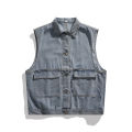 Men'S Loose Denim Vest Jacket Summer Sleeveless Vestes Street Style Waistcoat For Male Thin Outwear With Pockets Ropa Hombre. 