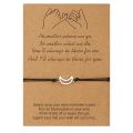 Wu's 2022 New Couple Card Bracelet European and American Alloy Moon Sun Star Wax Wire Braided Card Bracelet Anklet.
