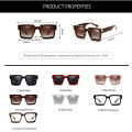 New Luxury Brand Designer Square Oversized Sunglasses Men Women 2022 Fashion Thick Frame Glasses Mens UV400 Male Celebrity. 