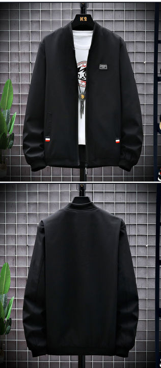 Men's%20Casual%20Long%20Sleeve%20Zipper%20Baseball%20Collar%20Bomber%20Jacket,%20Chic%20And%20Trendy%20Regular%20Fit%20Windbreaker%20Jacket%20For%20Spring%20-%20Image%204