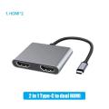 2 Port USB C Hub to Dual HDMI Splitter 4K 60HZ Dual Screen Expansion Type C Docking Station For Macbook Laptop Mobile Phone PC. 