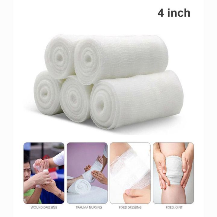 4 inch Gauze Bandage Roll for First Aid Pain Relief - 6pcs