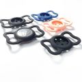 2 PCS Contrast Color Perforated Pet Collar Silicone Cover for AirTag.