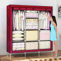 Novel And Portable Fabric Connectable Foldable Clothes Closet Wardrobe Storage Rack Organizer Cabinet Cupboard 3 Door Wardrobe Shrinking Clothes. 