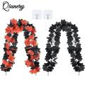 2PCS Halloween Maple Leaf Garland With 4pcs Hook Artificial Hanging Floral Garlands Fall Leave Vines For Christmas Thanksgiving Decor. 