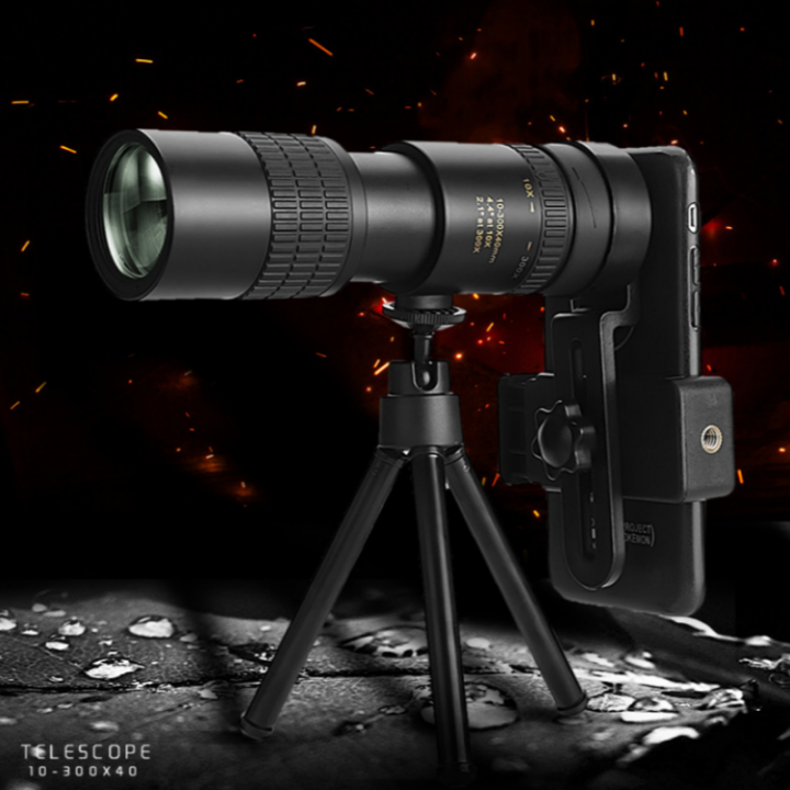 10-300x40 Zoom Telescope HD Portable Strong Binoculars Long Range Professional Monocular BAK4-Prisms For Hunting Camping