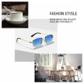 CATERSIDE Blue Gradient Lens Metal Sunglasses Men Women Luxury Designer Rimless Small Square Sun Glasses For Men 2022 Framless. 