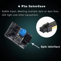 OUMERY 3-Pin 4-Pin Fan Adapter PWM PC Case Cooling Fan Hub 8-Way Splitter 12V Speed Controller with 6-Pin Power Port.