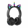 Original STN27 Unicorn Cat Ear Bluetooth Headset Headset Wireless Cartoon Cute Headset LED Light-emitting Folding. 