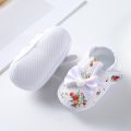 Newborn Baby Flower Print Shoes Summer Baby Girl Cute Bow Floral Print Breathable Princess Shoes Soft Sole Flat Anti-Slip Sandals(0-12 Month) - Baby Shoes Girls. 