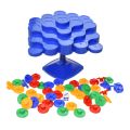 【Hey my home】Children Montessori Topple Board Roll The Dice And Pieces Educational Stacking Block Toy For Kids.