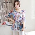 Floral Chiffon Blouse Women Summer Korean Ruffle Peplum Top Ladies 2020 Elegant Plus Size Office Shirt Female Camisas Femininas.