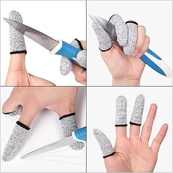 Reusable Hppe Rated Cut-Resistant Finger Cots Glove Finger Protectors - Anti-Cut Finger Gloves For Protection