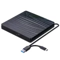 External CD/DVD Drive for Laptop, USB 3.0 & Type-C Portable CD DVD +/-RW Burner Optical Drive Reader Writer DVD Player Durable Easy Install. 