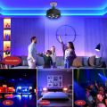 5LED Mini RGBW Stage Atmosphere Light with Remote Control - black.