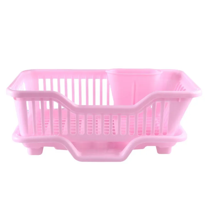 Individual%20Environmental%20Plastic%20Kitchen%20Sink%20Dish%20Drainer%20Set%20Rack%20Washing%20Holder%20Basket%20Organizer%20Tray,%20Approx%2017.5%20x%209.5%20x%207INCH%20(Pink)%20Exquisite%20Product%20-%20Image%202