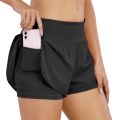 Fashion New Summer Running Shorts Women 2 in 1 Sports Jogging Fitness Shorts Training Quick Dry Womens Gym Sport Gym Short Pant.