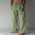 Men Baggy Cotton Linen Pants Casual Pocket Wide Leg Pant Full Length Drawstring Man Sport Pants Plus Size Loose Pants Streetwear. 