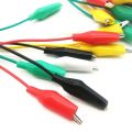 High-Quality Dual-End Crocodile Clip Test Cable - 10 Pack, 48cm Length, Multi-Color, Iron Clips for Easy Testing.