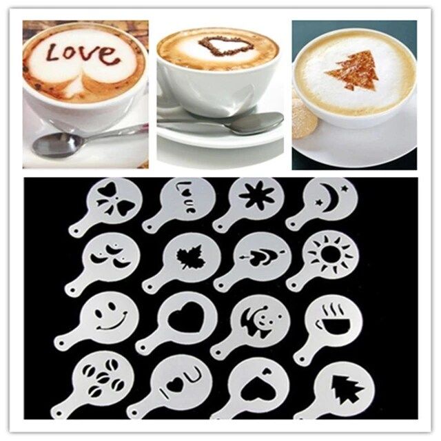 16pcs/Set%20Coffee%20Prinitng%20Mold%20DIY%20Plastic%20Coffee%20Foam%20Spray%20Template%20Cappuccino%20Coffee%20Decoration%20Stencil%20-%20Image%207