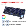 Gaming Keyboard G61 61 Keys RGB Backlit Dual Mode Wireless Keyboard Gaming PC Computer Keyboard Mechanical Keyboard. 