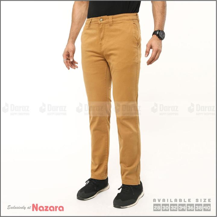 Nazara Slim-Fit Chino Gabardine Pants - Khaki