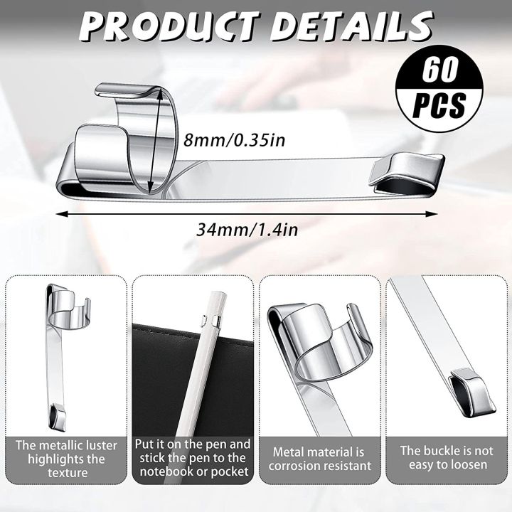Metal%20Pencil%20Clips%20Slide%20on%20Pencil%20Pocket%20Clips%20Snap%20in,%20Pencil%20Holder%20Clip%20Metal%20Hangable%20Portable%20Pencil%20Clips,%2060%20Pcs%20-%20Image%203