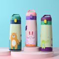 500ml Kids Thermos Bottle Stainless Steel Straw Thermos Mug Leak-Proof Vacuum Flask Children Thermal Water Bottle For School.