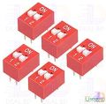 3Pcs 2 Position DIP Switch 2.54mm Pitch Horizontal DIP Switch Two Positions Piano Type Dial DIP Slide Switch For Electronics Circuit PCB. 