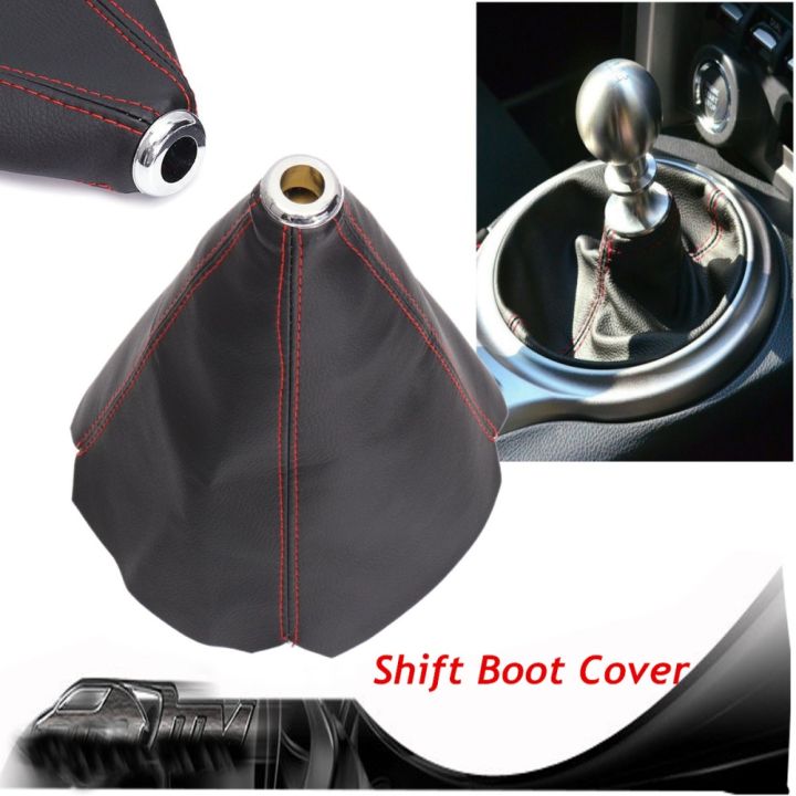 for%20your%20motor%20Black%20PVC%20Leather%20Gear%20Manual%20Shifter%20Shift%20Boot%20W%20/%20Blue%20Stitch%20Universal%204%20(Red)%20-%20Image%202