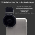 Telefon klip dairesel polarize iPhone Samsung için evrensel taşınabilir polarize kamera Lens 37MM profesyonel CPL filtre Lens kiti. 