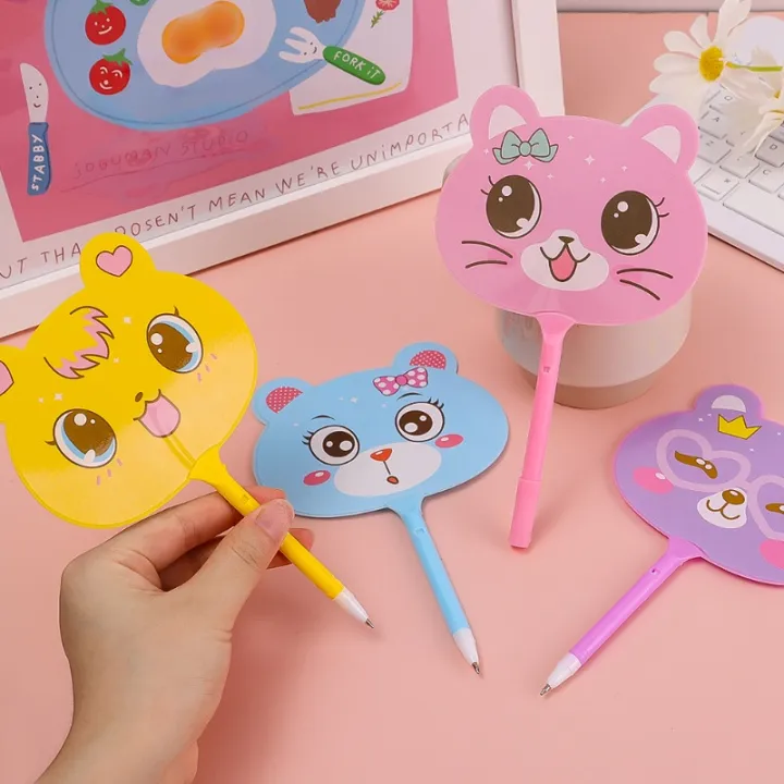 1%20Pcs%200.5mm%20Blue%20Refill%20Cartoon%20Fan%20Pen%202-in-1%20Cute%20Fan%20Ballpoint%20Pencil%20Toy%20School%20Office%20Stationery%20Pressing%20Writing%20%20Ink%20Pen%20-%20Image%203