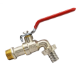 1/2" GARDEN BIB TAP WATER LEVER TYPE VALVE RED HANDLE + GARDEN HOSE PLUG.