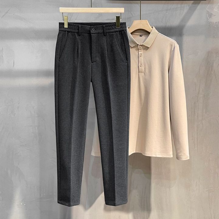 Autumn%20Winter%20Suit%20Pants%20Men%20Thick%20Business%20Elastic%20Waist%20Classic%20Grey%20Brown%20Woolen%20Straight%20Korean%20Formal%20Trousers%20Male%2027-38%20-%20Image%202