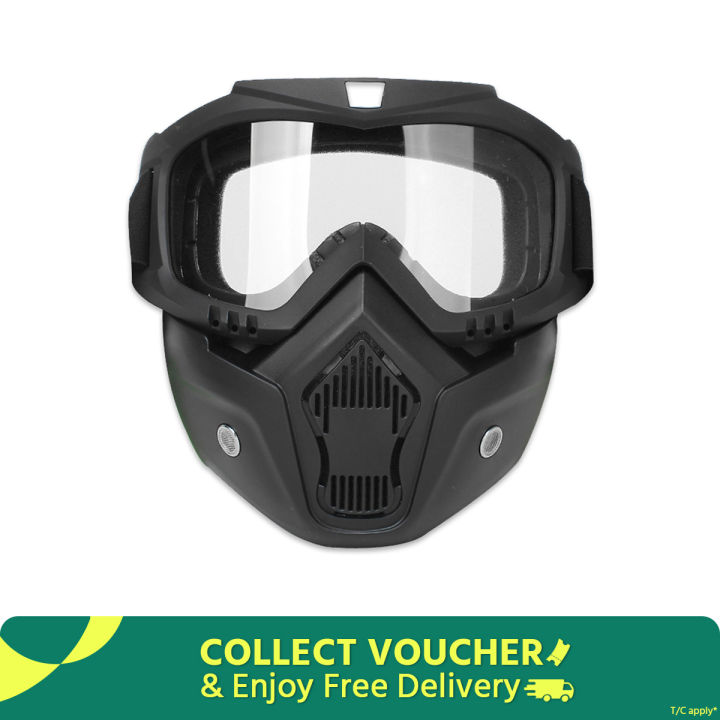 Modular Motorcycle Bike Riding Helmet. Helmet Face Cover for biker. - White Glass