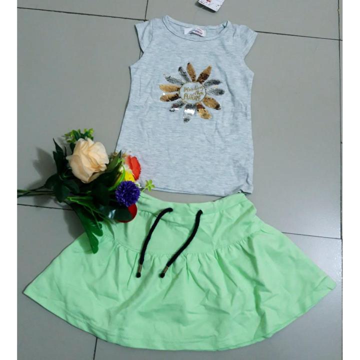 Baby Tops Set, Sequence work, Ash