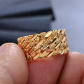 Ethiopian gold color wedding ring Women Dubai Gold Color Ring Arab Nigeria Rings Wedding Designer Flower Jewelry. 